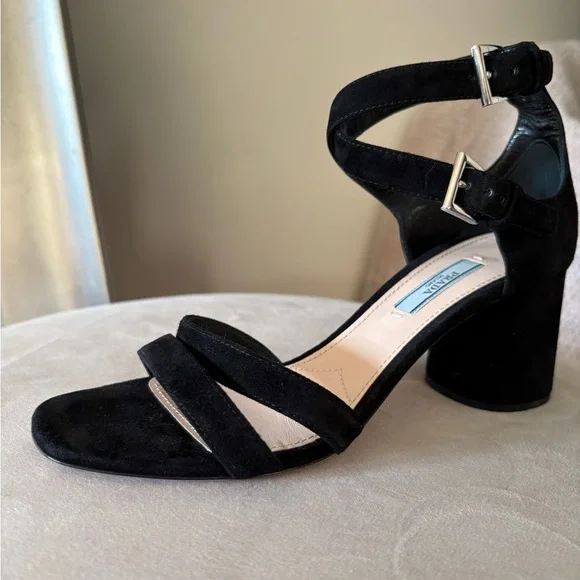 Prada Women's Black Suede Heels - Picture 2 of 8